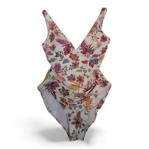 Lauren Ralph Lauren Floral V-Neck One-Piece Swimsuit XL